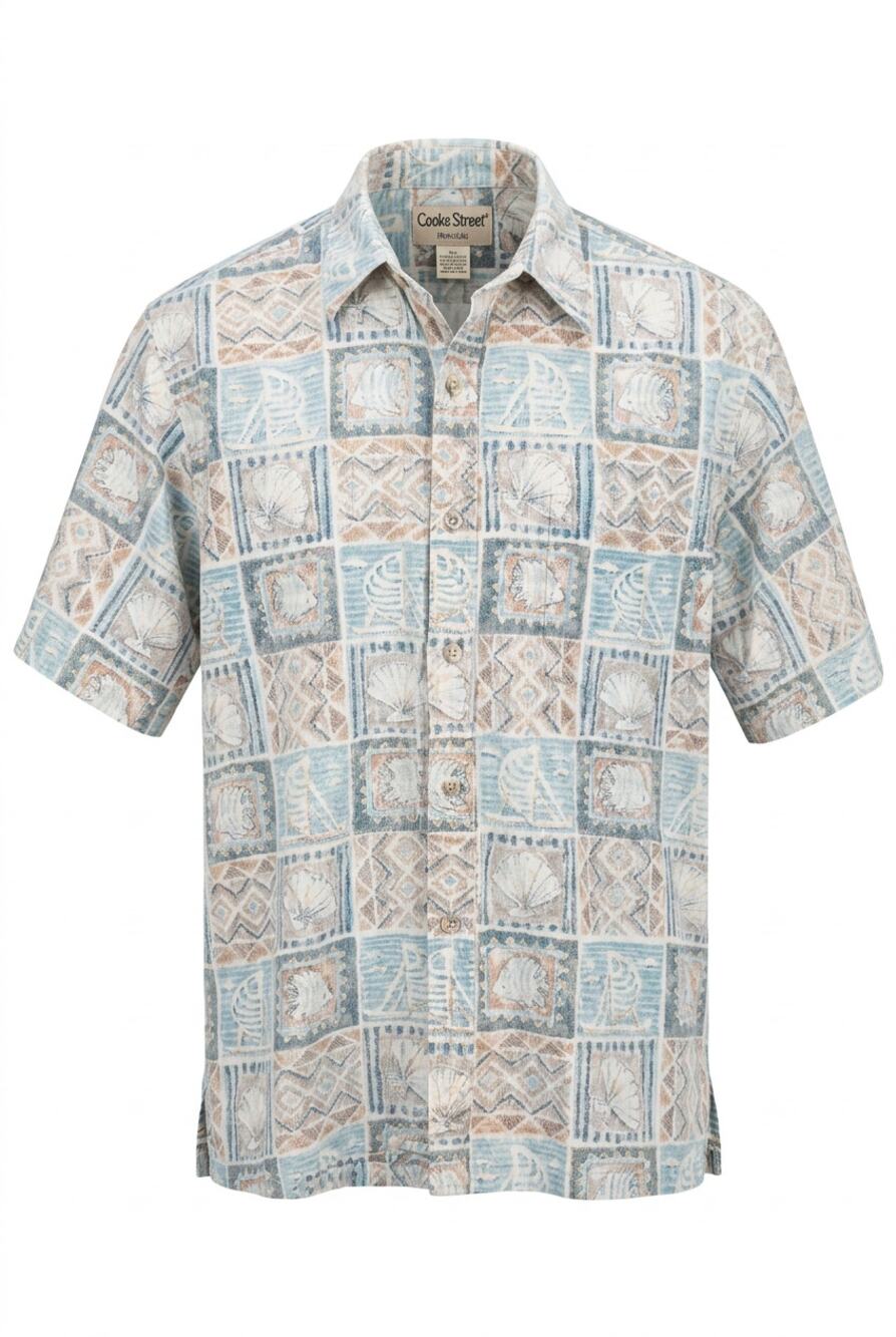Vintage Cooke Street Honolulu Hawaiian Shirt Mens L Cotton Reverse Print 90s